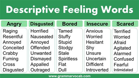 rhyme feel|words to describe feelings.